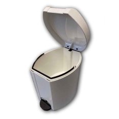 Odpadkový koš s pedálem PEDAL 7 L s vědrem - bílý - 15-1313