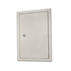 Revízne vaňové dvierka oceľové 250 x 300 mm s golierom a štvorcovým zámkom - biela