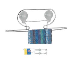 Vešiak na uterák s úchytkou na stenu - kovový pochrómovaný - 430 mm - 221603
