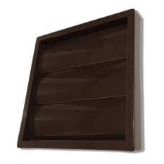 Větrací mřížka 140x140 mm s gravitační žaluzií, límcem d100 mm a síťkou, hnědá