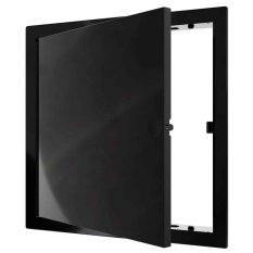 Plastové revízne dvierka 150 x 150 mm s tlačným zámkom - zacvakávacie - čierna
