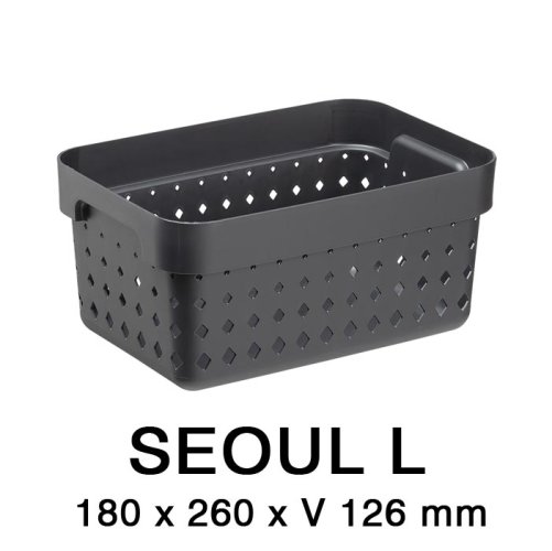 Plastový košík SEOUL 6023 – organizér 18x26x13 cm – šedá