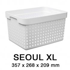 Plastový košík SEOUL XL 6025 – organizér 27x38x21 cm – čtyři barvy