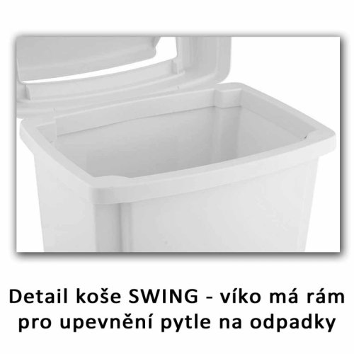 Odpadkový koš SWING 25 L - šedý - Plast Team 15-1341
