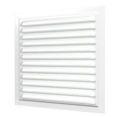 Vetracia kovová plochá mriežka 150x150 mm so sieťkou proti hmyzu, biela