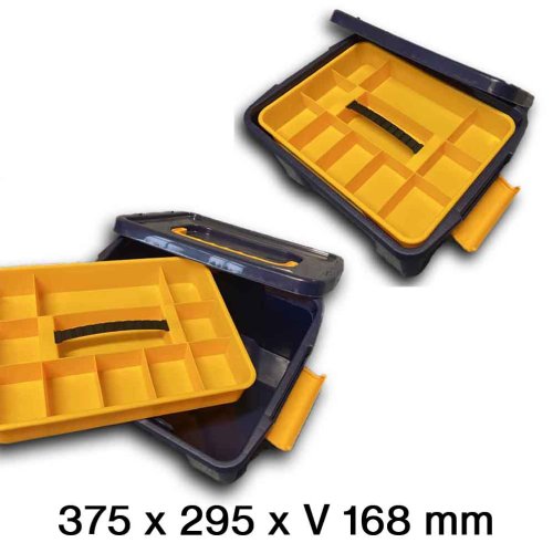 Úložný box UNO BOX 11 L s vekom, rukoväťou a vložkou na drobnosti - modrý