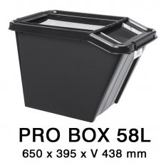 Úložný box PRO BOX 58 L so skoseným čelom, čierny